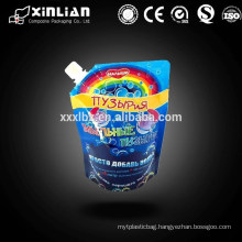 Customize printing reusable stand up spout pouch bag